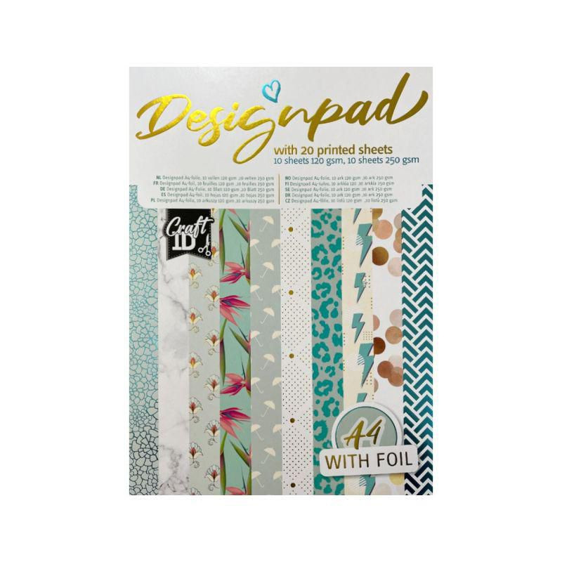 Sada jednostranných papírů Zelené vzory (120-250g/m2, 20 listů) A4 Creative Craft Group papíry sadě, potiskem scrapbooking