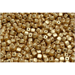 40 ks Gold Cube Seed Cube Beads české sklo 4mm