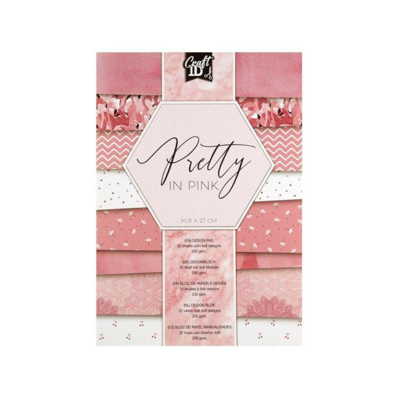 Sada jednostranných papírů Pretty in Pink (200g/m2, 32 listů) A5 Creative Craft Group papíry potiskem scrapbooking