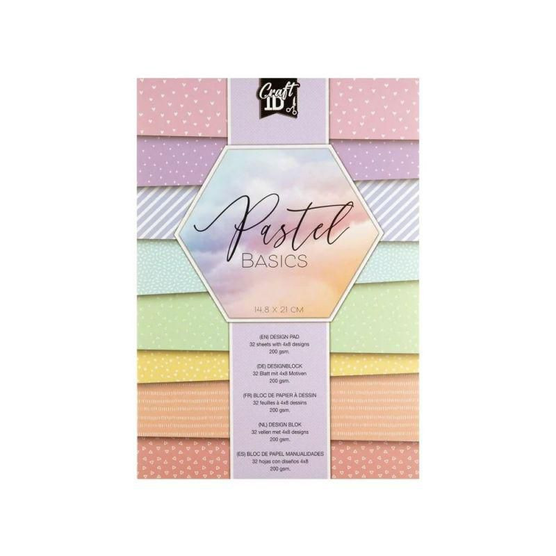 Sada jednostranných papírů Pastel Basic (200g/m2, 32 listů) A5 Creative Craft Group papíry potiskem scrapbooking