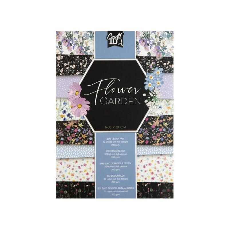 Sada jednostranných papírů Flower Garden (200g/m2, 32 listů) A5 Creative Craft Group papíry potiskem scrapbooking