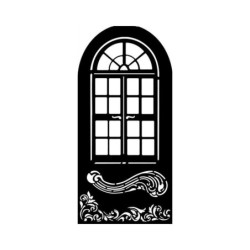 Stamperia Plastová šablona 12x25cm Okno a ornamenty , šablony malování, textil hedvábí