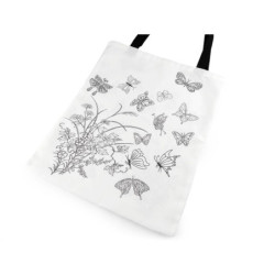 1ks ff White textilní taška k domalování 37x45 cm polotovary klobouky dotvoření, a aranžování