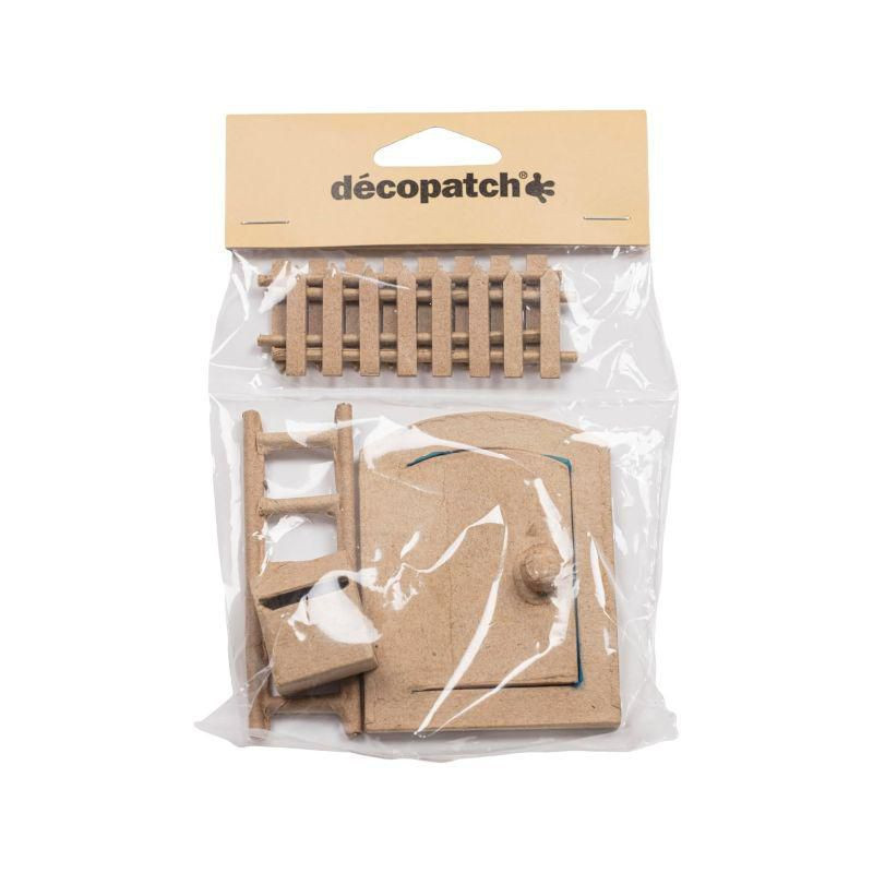 Dveře a doplňky z kartonu (5ks), décopatch předměty na decoupage hobby barvy