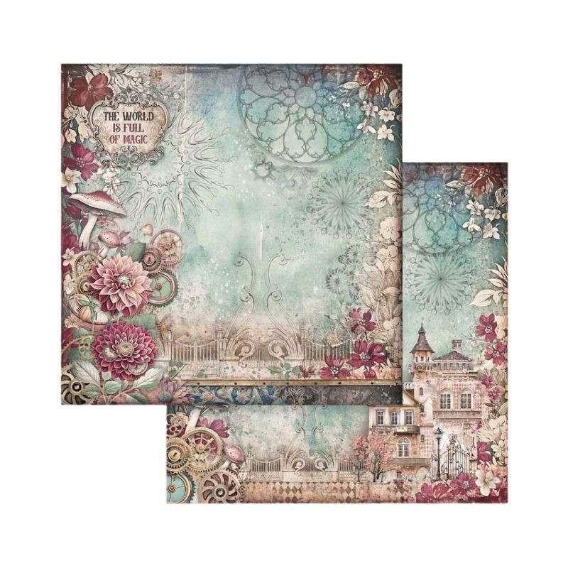 Stamperia Oboustranný papír na scrapbook (1ks) Gotika , 30 x 30ornamenty papíry listy potiskem scrapbooking
