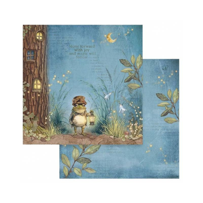 Stamperia Oboustranný papír na scrapbook (1ks) Žába , 30 x 30příroda papíry listy potiskem scrapbooking